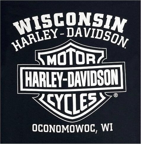 Harley-Davidson Men's Varsity B&S Logo Long Sleeve Crew-Neck Shirt - Black in Kuwait