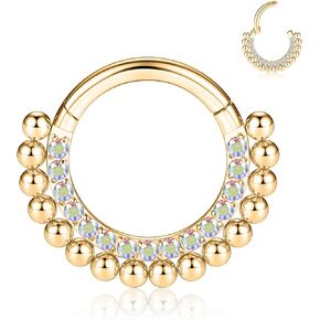 FUNLMO 16G الحاجز مجوهرات Daith أقراط 316L الجراحية الصلب الحاجز الدائري تشيكوسلوفاكيا الحاجز الفرس الأنف خواتم Daith ثقب المجوهرات اللولب الزنمة روك الفص أقراط الغضروف القرط in Kuwait