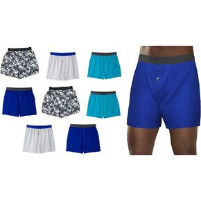 Fruit of the Loom Men's Knit Boxers 8-Pack Breathable Cooling Cotton Micro-Mesh Soft Flex Waistband in Saudi Arabia
