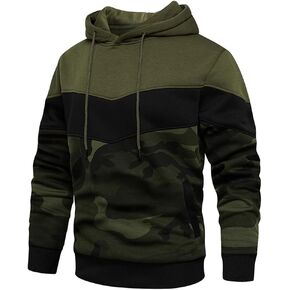 DUOFIER Men’s Athletic Hoodies Color Block Hooded Fleece Sweatshirt