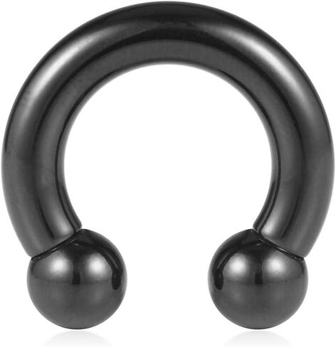 vcmart أثقال دائرية سوداء مترابطة داخليًا حدوة حصان 00G-0G-2G-4G-6G-8G-10G-12G 12 مم/16 مم/19 مم 316L مجوهرات الجسم المثقوبة من الفولاذ الجراحي تباع بشكل فردي in Kuwait