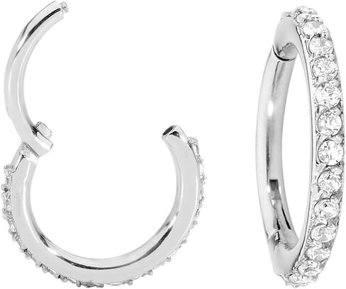 365 SLEEPERS G23 Titanium 16G Gem Hinged Segment Ring Helix Tragus Septum Nose Body Piercing Jewelry in Kuwait