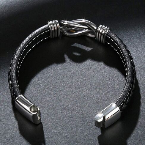 Jeulia Infinity Design Men's Bracelet in Titanium Steel Gift for Boyfriend Husband Birthday With Jewelry Gift Box (200mm) in Saudi Arabia