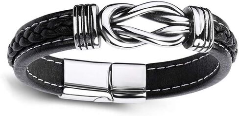Jeulia Infinity Design Men's Bracelet in Titanium Steel Gift for Boyfriend Husband Birthday With Jewelry Gift Box (200mm) in Saudi Arabia