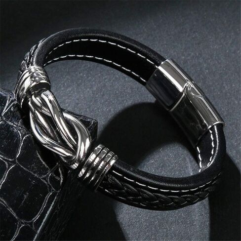 Jeulia Infinity Design Men's Bracelet in Titanium Steel Gift for Boyfriend Husband Birthday With Jewelry Gift Box (200mm) in Saudi Arabia