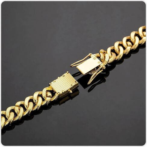 Nsitbbuery Hip Hop DJ Butterfly Buckle Bracelet 12MM Iced Out Cuban Chain Bracelet in Kuwait