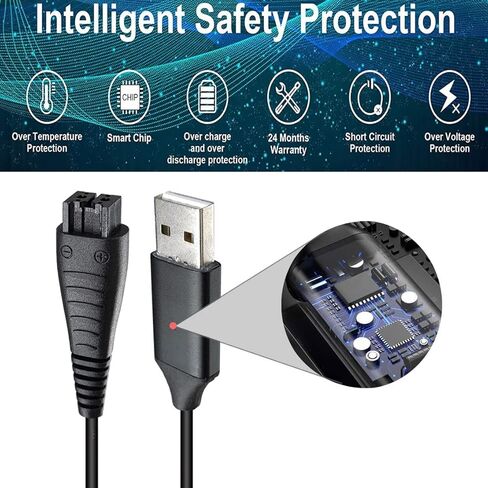 JIUJOJA USB ماكينة حلاقة شاحن كابل سلك الطاقة 5 فولت إلى 5.4 فولت بديل لباناسونيك RE7-87، RE7-40 ماكينة حلاقة كهربائية شاحن شفرة لـ ES-LV65-S ES-LA93-K ES-RT51-S ES-LA63-S ES-LV95 -س in Kuwait