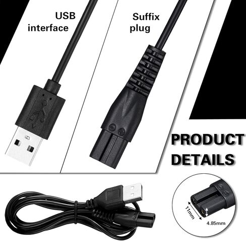 13 قطعة من تودو شاحن بديل محول USB بديل لماكينة الحلاقة سلك شاحن USB كابل بيانات USB وخط بيانات USB وفرشاة تنظيف ماكينة حلاقة لماكينة الحلاقة الكهربائية ومعدات التجميل والمصابيح وما إلى ذلك in Kuwait