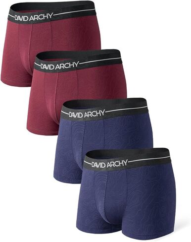 DAVID ARCHY Men's Soft Trunks Breathable Pouch Underwear 3, 4 or 6 Pack in Saudi Arabia