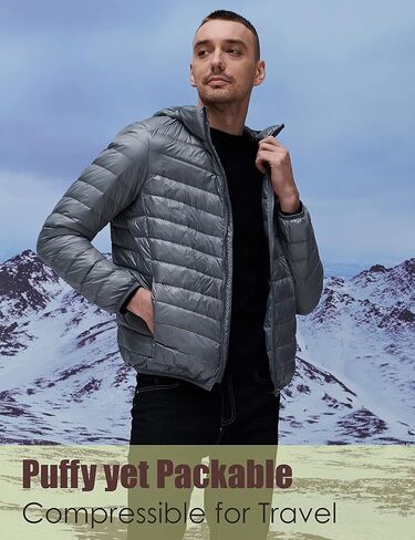 سترة YISEVEN للرجال خفيفة الوزن ومقاومة للماء وقابلة للتعبئة in Kuwait