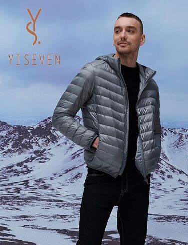 سترة YISEVEN للرجال خفيفة الوزن ومقاومة للماء وقابلة للتعبئة in Kuwait