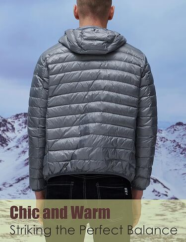 سترة YISEVEN للرجال خفيفة الوزن ومقاومة للماء وقابلة للتعبئة in Kuwait