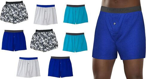 Fruit of the Loom Men's Knit Boxers 8-Pack Breathable Cooling Cotton Micro-Mesh Soft Flex Waistband in Saudi Arabia