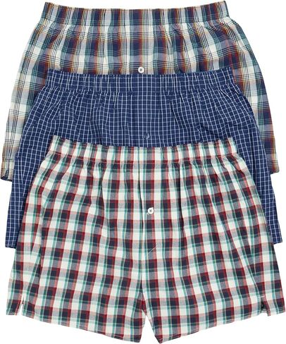 Marks & Spencer Men's 3-Pack Pure Cotton Plaid Boxer Shorts in Saudi Arabia