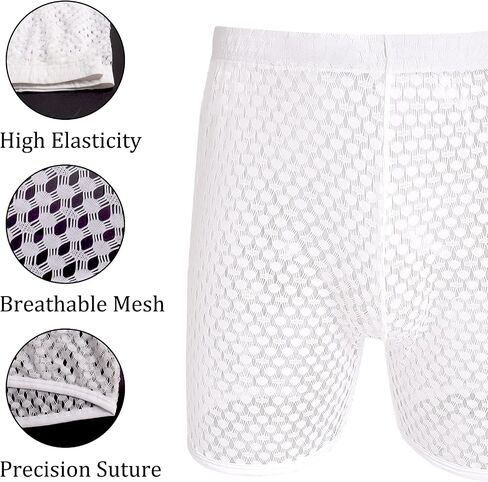 Evankin Men's See Through Shorts Mesh Loose Shorts Lounge Underwear Cover up Boxer Trunks in Saudi Arabia