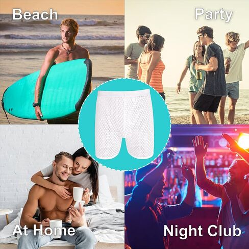Evankin Men's See Through Shorts Mesh Loose Shorts Lounge Underwear Cover up Boxer Trunks in Saudi Arabia