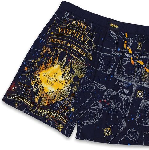 Harry Potter Hogwarts Marauders Map Men's Briefly Stated Boxer Shorts Underwear (X-Large, Navy) in Saudi Arabia