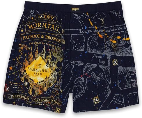 Harry Potter Hogwarts Marauders Map Men's Briefly Stated Boxer Shorts Underwear (X-Large, Navy) in Saudi Arabia