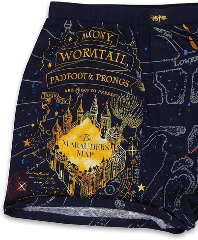 Harry Potter Hogwarts Marauders Map Men's Briefly Stated Boxer Shorts Underwear (X-Large, Navy) in Saudi Arabia