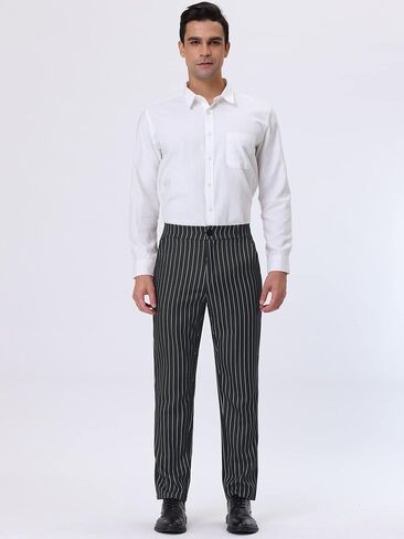 Lars Amadeus Men's Striped Dress Pants Straight Fit Color Block Office Work Suit Trousers in Saudi Arabia