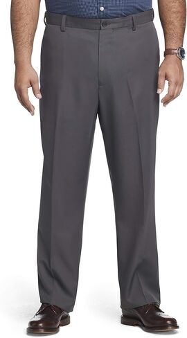 Arrow 1851 Men's Big & Tall Flat Front Straight Fit Solid Twill Micro Dress Pant in Saudi Arabia