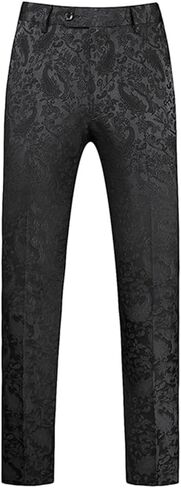 Men's Stylish Paisley Flat Front Casual Jacquard Dress Suit Pants in Saudi Arabia