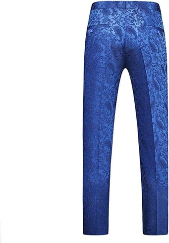 Men's Stylish Paisley Flat Front Casual Jacquard Dress Suit Pants in Saudi Arabia