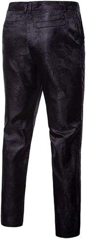 Men's Stylish Paisley Flat Front Casual Jacquard Dress Suit Pants in Saudi Arabia