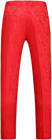 Men's Stylish Paisley Flat Front Casual Jacquard Dress Suit Pants in Saudi Arabia