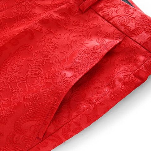 Men's Stylish Paisley Flat Front Casual Jacquard Dress Suit Pants in Saudi Arabia