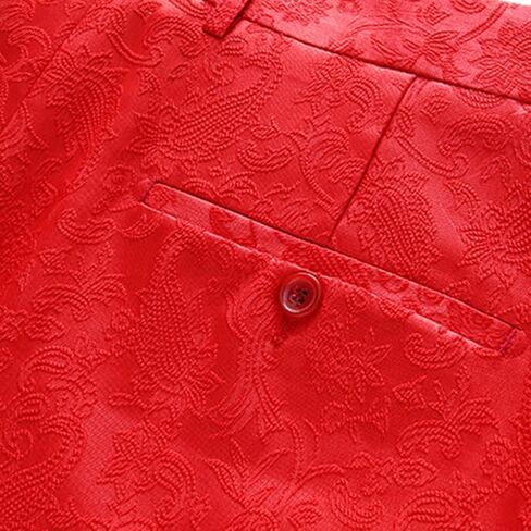 Men's Stylish Paisley Flat Front Casual Jacquard Dress Suit Pants in Saudi Arabia