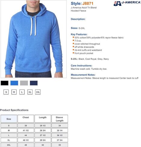 J. America Mens Fleece Pullover Hooded Sweatshirt in Saudi Arabia