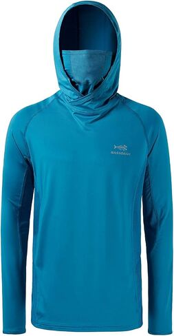 BASSDASH UPF 50+ Men’s Long Sleeve Fishing Shirt with Mask UV Neck Gaiter Hoodie in Saudi Arabia