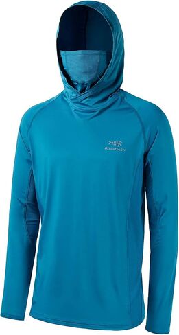 BASSDASH UPF 50+ Men’s Long Sleeve Fishing Shirt with Mask UV Neck Gaiter Hoodie in Saudi Arabia