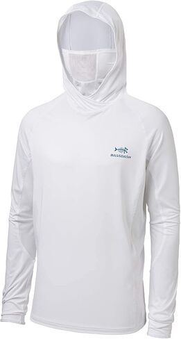 BASSDASH UPF 50+ Men’s Long Sleeve Fishing Shirt with Mask UV Neck Gaiter Hoodie in Saudi Arabia