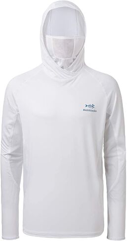 BASSDASH UPF 50+ Men’s Long Sleeve Fishing Shirt with Mask UV Neck Gaiter Hoodie in Saudi Arabia