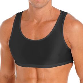 YiZYiF Men's Sleeveless Y Back Muscle Half Tank Top Vest Tee T-Shirts Crop Tops in Kuwait