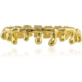 Psivika Gold Teardrop Bottom Grillz 6 Teeth Lower Teeth Drip Cap Grillz in Kuwait
