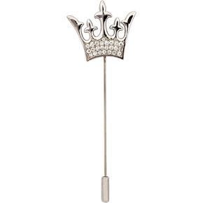 Knighthood Men's Royal Silver King Queen Crown Lapel Stick Pin Badge Suit Collar Brooch in Kuwait