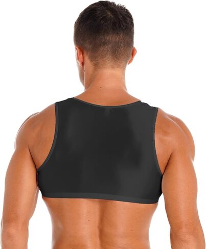 YiZYiF Men's Sleeveless Y Back Muscle Half Tank Top Vest Tee T-Shirts Crop Tops in Saudi Arabia
