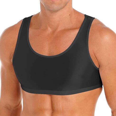 YiZYiF Men's Sleeveless Y Back Muscle Half Tank Top Vest Tee T-Shirts Crop Tops in Saudi Arabia