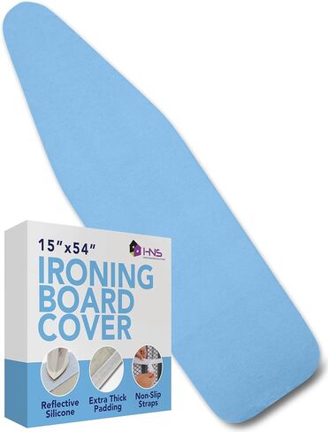 HOLDN’ STORAGE Ironing Board Cover and Pad - Iron Board Cover with Padding 15" x 54" - Iron Board Cover Large Fits All Standard Sizes - Heat Reflective Iron Pad for Table Top. Beige Marble. in Kuwait