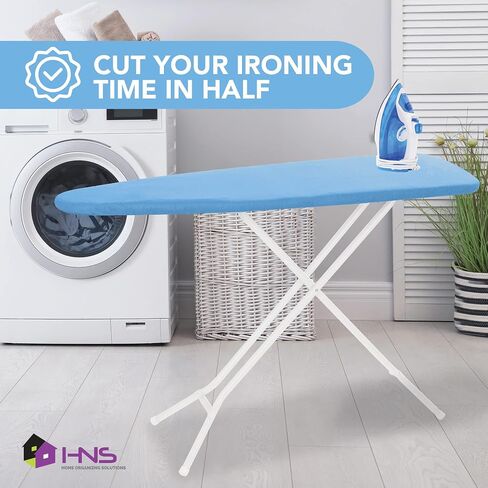 HOLDN’ STORAGE Ironing Board Cover and Pad - Iron Board Cover with Padding 15" x 54" - Iron Board Cover Large Fits All Standard Sizes - Heat Reflective Iron Pad for Table Top. Beige Marble. in Kuwait