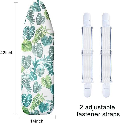 Ironing Board Cover and Pad Fits 15" x54" Standard Boards, Resist Scorching and Staining, 4 Layers Thick Padding Iron Board Cover with Elastic Edge and 2 Fastener Straps in Saudi Arabia