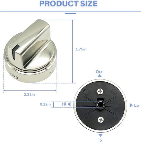 مقبض موقد غاز بديل WB03X24818 لجي اي، مقبض مينا بلاستيكي ملون من الستانلس ستيل لسطح موقد غاز جي اي بديل EAP11729081 PD00037240 PS11729081 AP5989029 4363588 in Kuwait