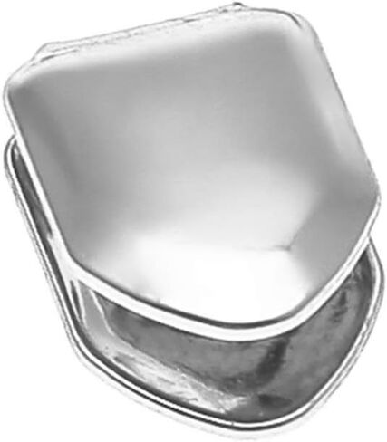 EXCEART 2PCS Single Teeth Grillz Real Single Tooth Grillz Grills Cap for Teeth Men Hip Hop (Silver) in Saudi Arabia