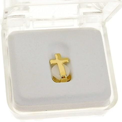 Cross Grillz Single Cap 14k Gold Plated One Tooth Hip Hop Grill With Teeth Mold Kit in Saudi Arabia