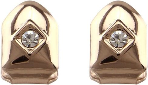 Huliyhus 2 Pcs 18K Gold Plated Single Grillz Cap for Your Teeth Diamond Teeth Grillz Men Women Hip Hop Teeth Grills Party Accessories in Saudi Arabia