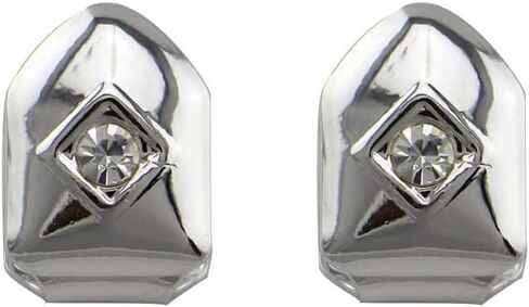 Huliyhus 2 Pcs 18K Gold Plated Single Grillz Cap for Your Teeth Diamond Teeth Grillz Men Women Hip Hop Teeth Grills Party Accessories in Saudi Arabia