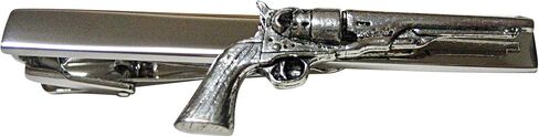 Kiola Designs Antique Revolver Pistol Gun Square Tie Clip in Kuwait